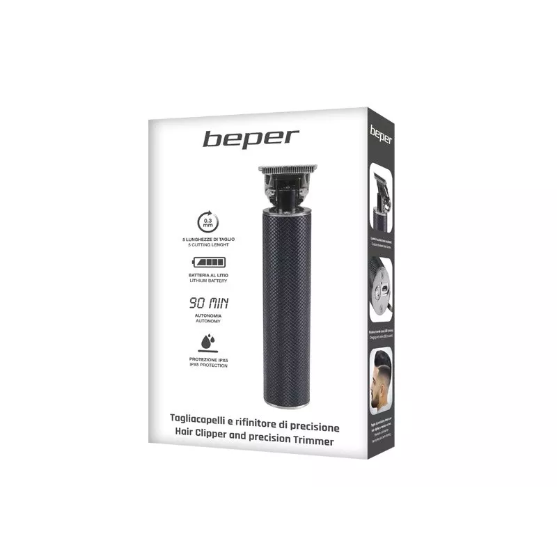 Beper P304CAP001 įkraunama plaukų ir barzdos kirpimo mašinėlė, IPX5, 600 mAh, 4 šukos 1,5-9 mm