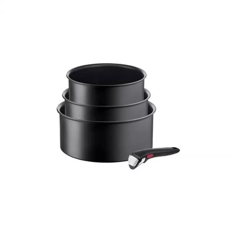 Puodų rinkinys TEFAL Ingenio Ultimate, 4 vnt | L7649453 | 16/18/20 cm | Aliuminis | Juodas