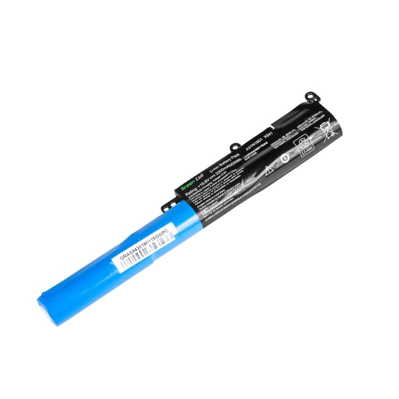 Baterija nešiojamam kompiuteriui Green Cell AS94, skirta ASUS R541N R541S R541U Vivobook Max F541N F541U X541N X541S — 10,8 V, 2200 mAh, Li-Ion, 3 elementai