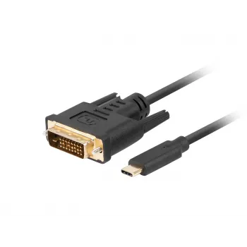 Vaizdo kabelio adapteris LANBERG CA-CMDV-10CU-0030-BK, USB Type-C į DVI-D, 3 m, juodas