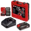 Einhell TE-CD 18/2 Li-i +22 akumuliatorinis smūginis gręžtuvas-suktuvas 18 V, 1250 aps./min., 2,5 Ah akumuliatorius, kroviklis ir lagaminas įskaičiuoti, raudonas/juodas