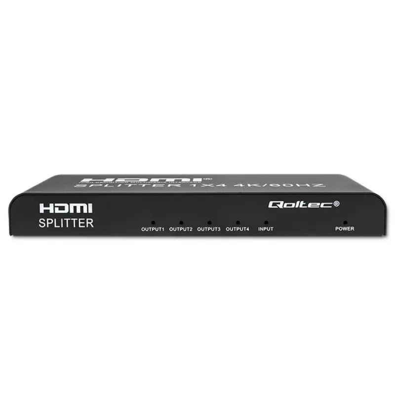Qoltec 51799 Aktyvus HDMI skirstytuvas 4 x HDMI 4K x 2K | 6Gb/s | 60Hz