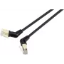 Renkforce RF-6071556 RJ45 tinklo kabelis, jungiamasis kabelis CAT 8.2 S/FTP 2.00 m Juodas, kištukiniai kontaktai 360° pasukami, kabelio išėjimas kampu, 1 vnt.