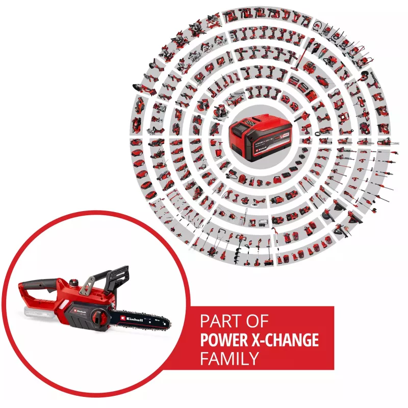 Einhell GE-LC 18 Li Solo 4.3m/s 18V Li-Ion juodai raudonas akumuliatorinis pjūklas (4501761)