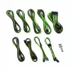 Vidinis maitinimo kabelių rinkinys CableMod CM-PCSR-FKIT-NKKLG-R, juoda/žalia, ModMesh, Corsair RMi/RMx/RM (Black Label)