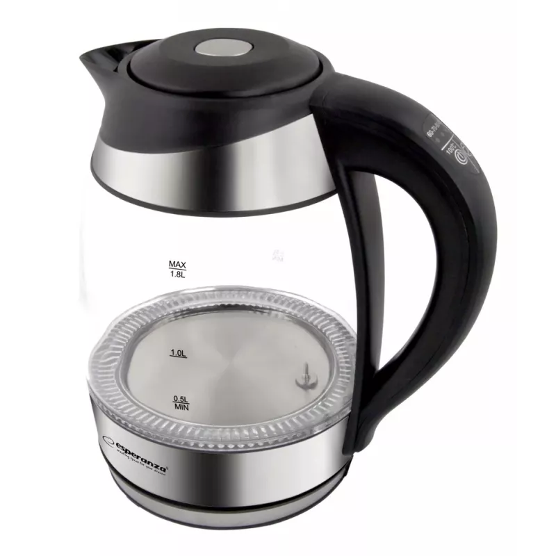 Esperanza EKK026 elektrinis virdulys 1,7 L 2200 W juodas, permatomas
