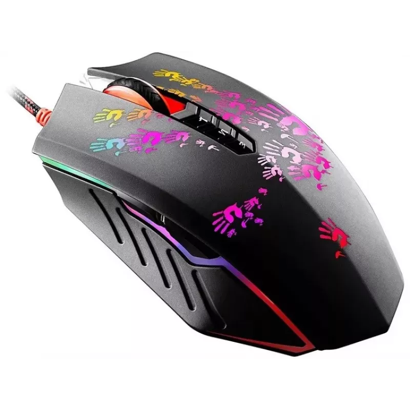 Žaidimų pelė A4Tech BLOODY A60 – optinė, ambidekstrinė, 6200 DPI, USB Type-A, 8 mygtukai, juoda