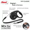 Flexi New CLASSIC 5 m juodas, atitraukiamas pavadėlis šunims, virvutė, maksimali apkrova 20 kg, atšvaitai