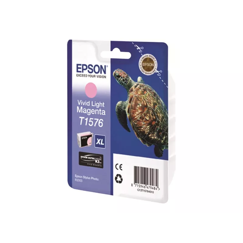 Epson Turtle T1576 Vivid Light Magenta dažų kasetė, didelės talpos (XL), pigmentiniai rašalai, 25,9 ml, 1 vnt., 2300 puslapių