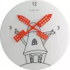 NeXtime klok 8807 Windmil, Ø30 cm, sieninis, balta/juoda/raudona