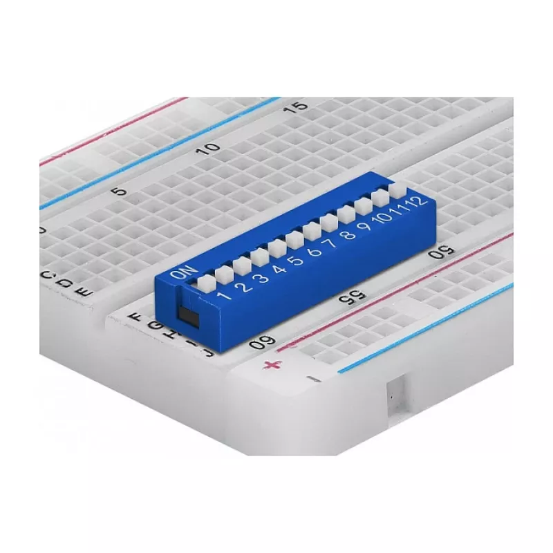 DIP jungiklis PCB DELOCK 66388, mėlynas plastikas, 10 vnt., 31,9×9,9×5,5 mm