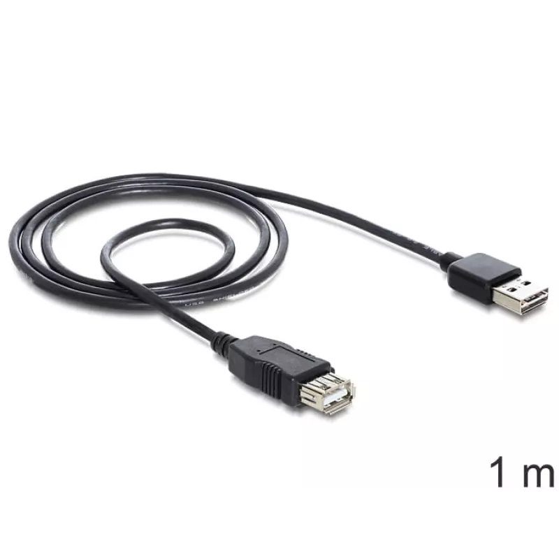 USB laidas DeLOCK EASY-USB 2.0-A 1m juodas