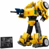 LEGO Icons Transformers Bumblebee konstruktorius – veiksmo figūrėlė suaugusiems, transformuojasi į automobilį