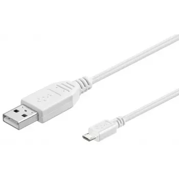 Microconnect USBABMICRO0,30W USB kabelis USB 2.0 0,3 m USB A Micro-USB B Baltas