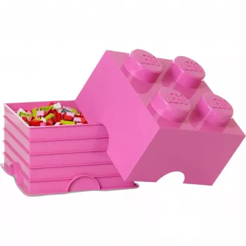 LEGO Storage Brick 4 40031739 rožinė – plastikinė sukraunama laikymo dėžė smulkiems daiktams