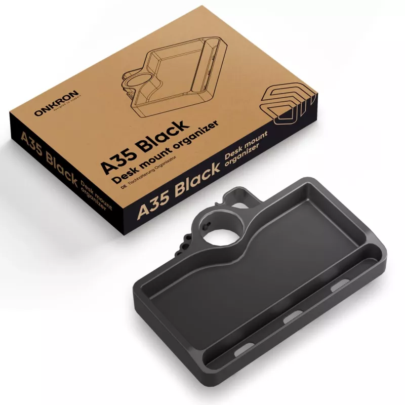 Lentynėlė ONKRON A35, juodas ABS plastikas, 190×105 mm, 160 g