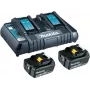 Makita 199482-2 akumuliatorių komplektas su įkrovikliu – 2× Li-Ion 5 Ah + įkroviklis