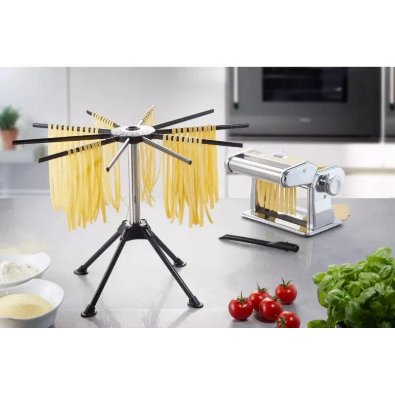 Makaronų džiovintuvas GEFU Diverso G-28371 — nerūdijantis plienas, 4 pakopos, sulankstomas, 420×302 mm