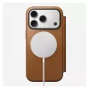 Nomad Modern Leather Folio dėklas iPhone 17 Pro, oda + aliuminis, 6,3 colio (16 cm), Tan, 3 kortelių kišenės