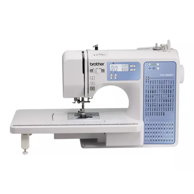 Siuvimo mašina Brother FS100WT — 100 siūlių programų, 850 SPM, 7 mm dygsnio plotis, automatinis adatos įsriegimas, LCD