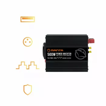 Inverteris MANTA MPI500M 500W nuolatinė / 1000W pikinė DC į AC