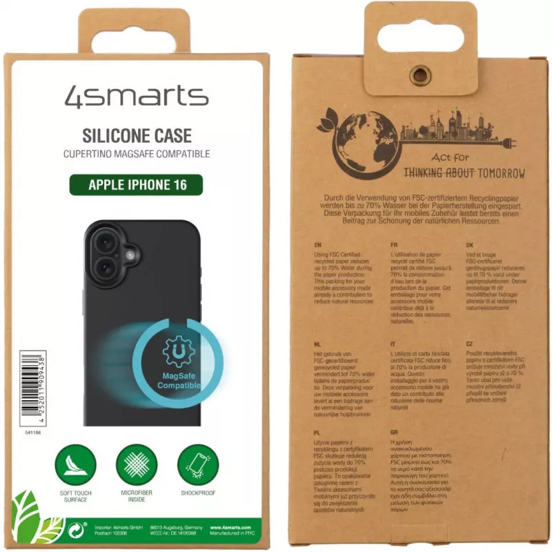 4smarts Silicone Case Cupertino, skirta Apple iPhone 16, suderinama su MagSafe