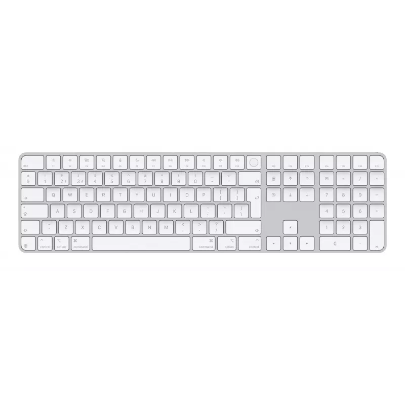 Apple Magic Keyboard su Touch ID ir skaitmenine klaviatūra, UK English, balta (MXK73B/A)