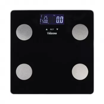 Svarstyklės Tristar WG-2442 – skaitmeninės vonios svarstyklės, max 150 kg, 100 g tikslumas, KMI, juodos