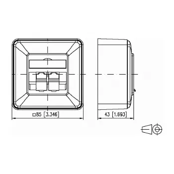 METZ CONNECT BTR IT CONNECT E-DAT C6 8/8(8) AP Cat.6 sieninė dėžutė – 2x RJ-45 – gryna balta RAL 9010 (1307380002-I)