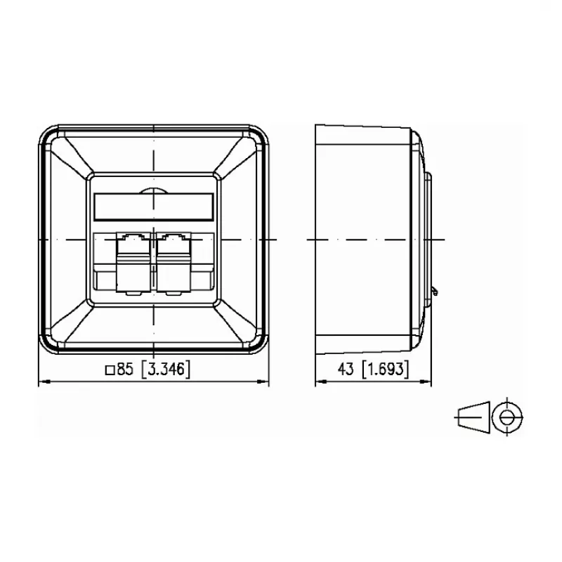 METZ CONNECT BTR IT CONNECT E-DAT C6 8/8(8) AP Cat.6 sieninė dėžutė – 2x RJ-45 – gryna balta RAL 9010 (1307380002-I)