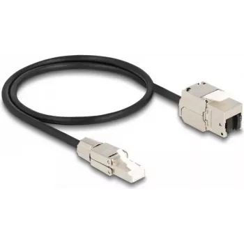 DeLOCK Cat.6A S/FTP kabelis RJ45 lauko montavimo kištukas – Keystone modulis RJ45 lizdas 50 cm