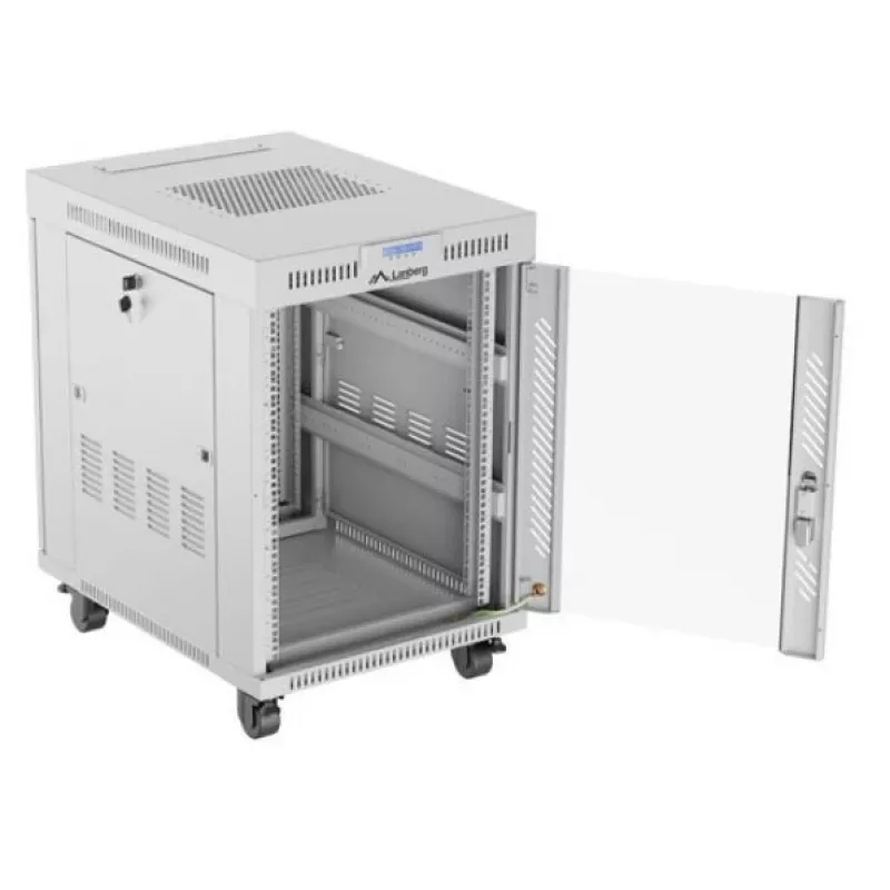 Laisvai pastatomas serverio spintos korpusas LANBERG FF01-6815-12SL 15U, 600×800×922 mm, 1200 kg, IP20, pilkas