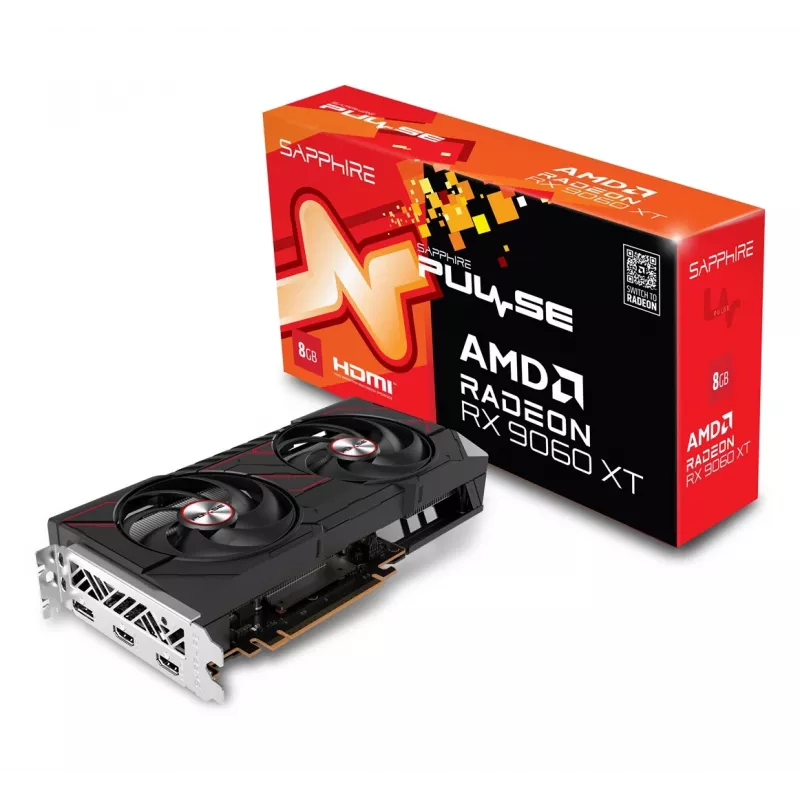 Vaizdo plokštė Sapphire Radeon RX 9060 XT 8 GB GDDR6, 128 bit, PCIe 5.0, 3320 MHz, 2x DP + HDMI