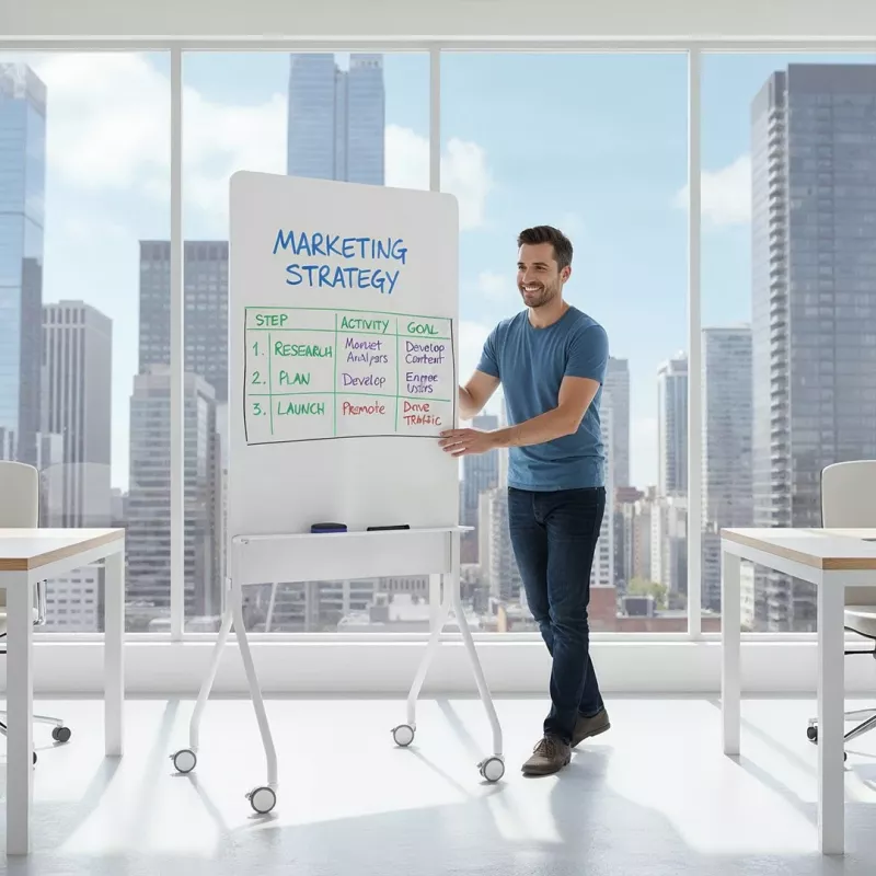 Priedinis magnetinis rašymo lentos stovas Ergo Office ER-305 – ant ratukų, baltas