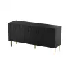Spintelė komoda cama meble JUNGLE 1520×405×745 mm matinė juoda su auksinėmis kojelėmis, medžio drožlių plokštė