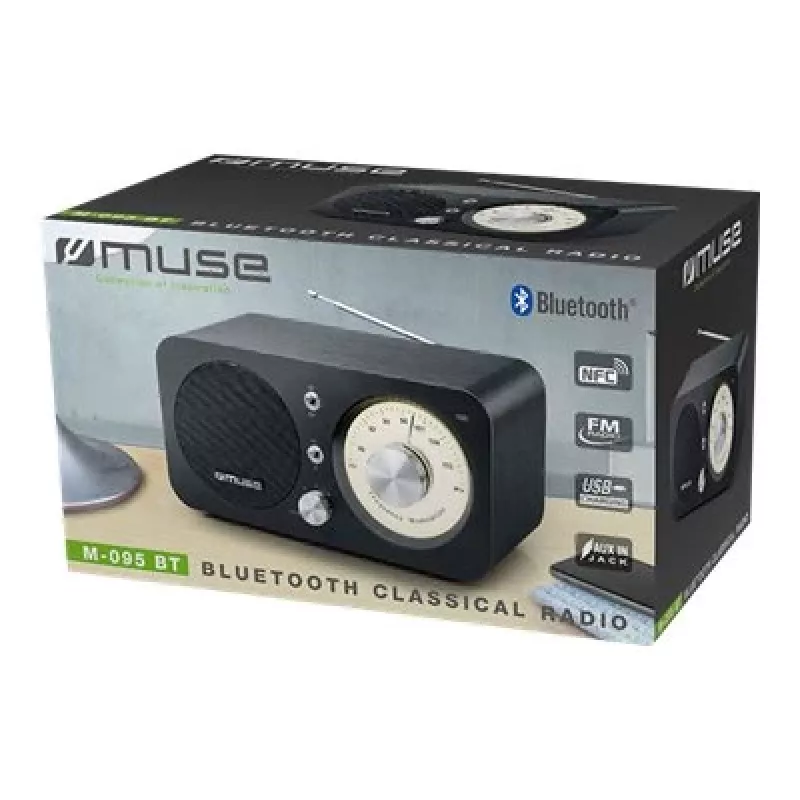 Muse M-095 BT | Bluetooth garsiakalbis su FM radiju | NFC | Juoda