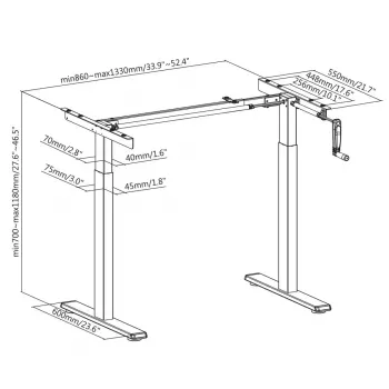 Reguliuojamo aukščio stalas MACLEAN MC-790NG, rankinis, 60 kg, 120 cm