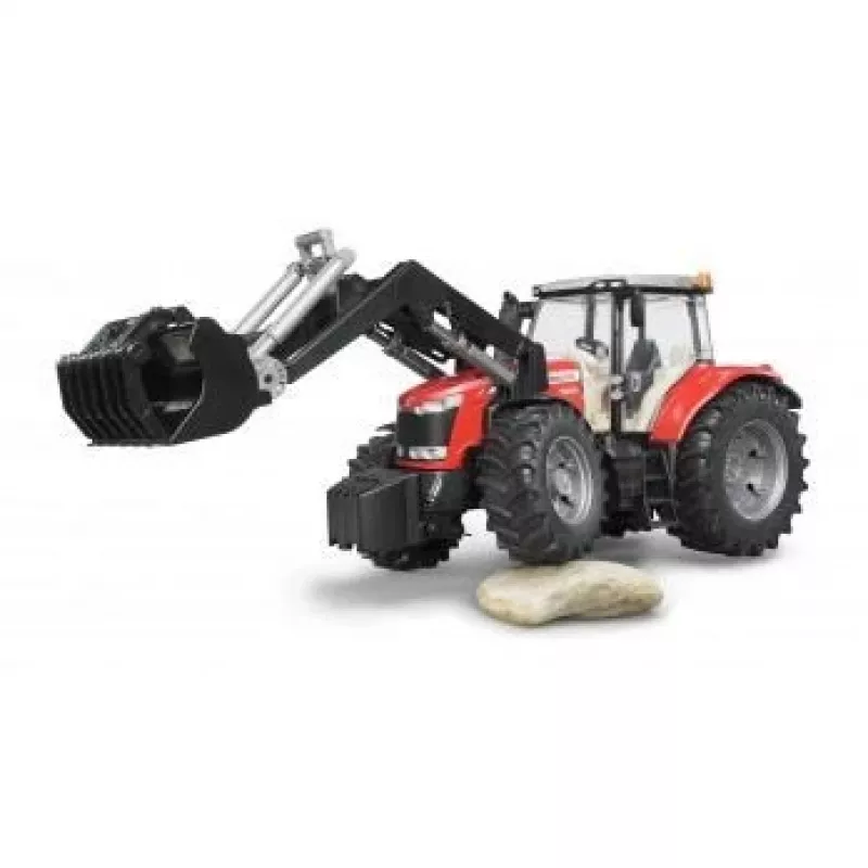 Žaislinis traktorius BRUDER Massey Ferguson 7624 su priekiniu krautuvu, raudonas, nuo 3 metų