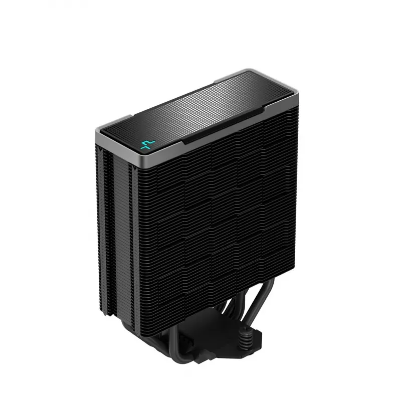 Oro aušintuvas DeepCool AK400 ZERO DARK PLUS — 120 mm FDB ventiliatorius, 4 šilumos vamzdeliai 6 mm, LGA 1700/AM4/AM5, aukštis 155 mm, juodas