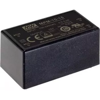Maitinimo adapteris MEAN WELL MPM-10-24, 10 W, įėjimas 80–264 V, išėjimas 24 V, RoHS