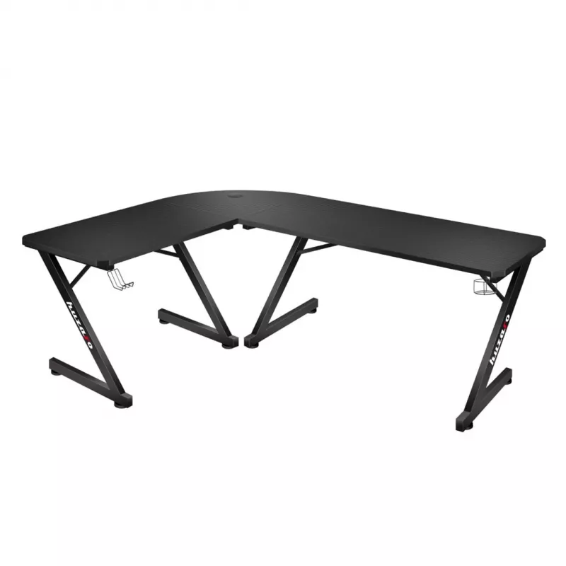 Kampinis stalas Huzaro Hero 7.0 Black – karboninis stalviršis 1540×1170×725 mm, aliumininis rėmas
