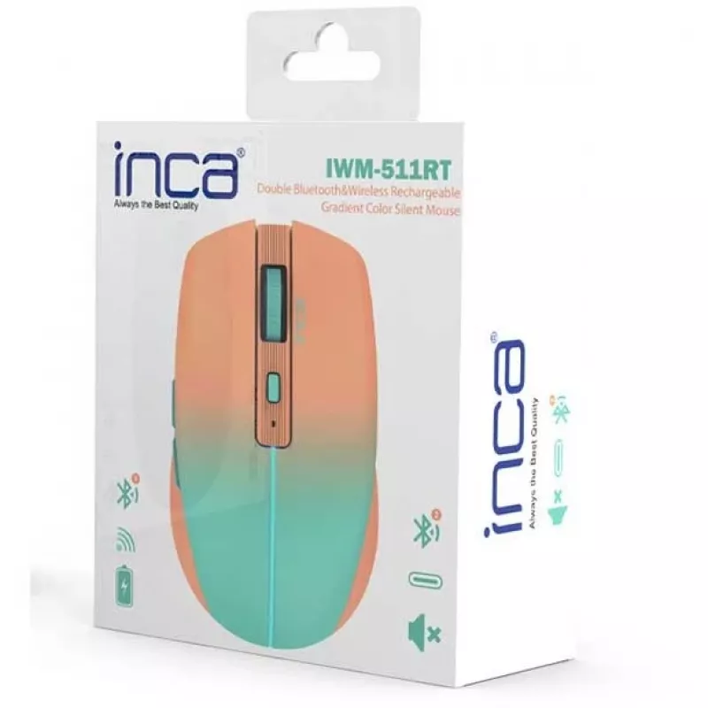 Cian Technology GmbH INCA pelė IWM-511RT Bluetooth + belaidė RGB pagrindinė spalva Oranžinė