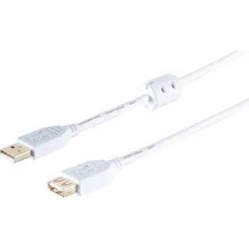USB 2.0 ilginimo laidas ShiverPeaks 1,8 m – A kištukas į A lizdą, feritas, paauksuoti kontaktai