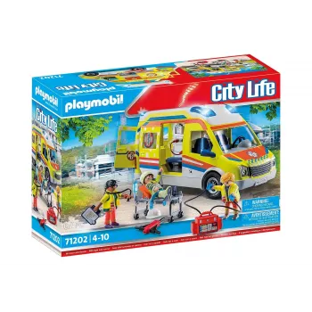Playmobil 71202 City Life Greitosios pagalbos automobilis su šviesomis ir garsu, žaidimų rinkinys, tinkamas nuo 4 metų