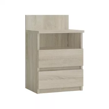 Naktinis staliukas Topeshop M1 SONOMA MAT, ąžuolo spalvos matinis, 2 stalčiai, 400×320×590 mm