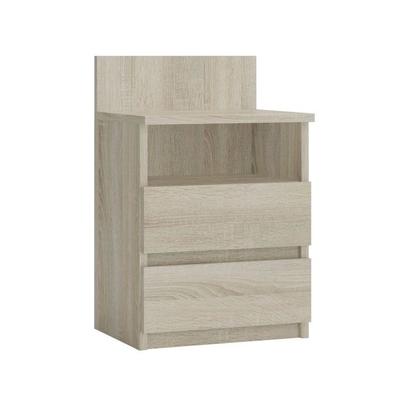 Naktinis staliukas Topeshop M1 SONOMA MAT, ąžuolo spalvos matinis, 2 stalčiai, 400×320×590 mm