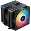 Oro aušintuvas DeepCool AG620 BK ARGB V2 — 120 mm dviejų ventiliatorių, 6 šilumos vamzdeliai, LGA 1700/AM4/AM5, juodas