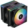Oro aušintuvas DeepCool AG620 BK ARGB V2 — 120 mm dviejų ventiliatorių, 6 šilumos vamzdeliai, LGA 1700/AM4/AM5, juodas
