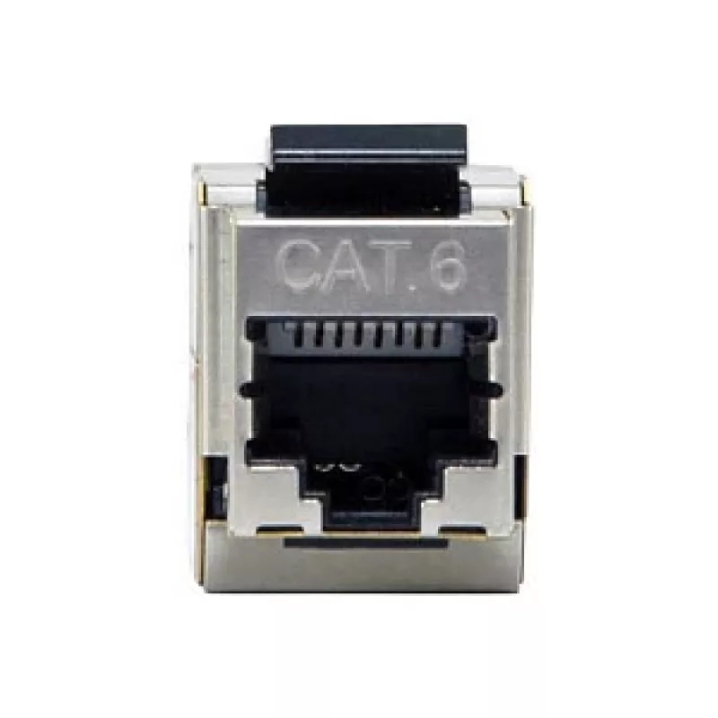 Apsaugotas Cat6 Keystone Inlinis Jungiklis 8 vnt. rinkinys, EQUIP — Plokščios konstrukcijos, RJ-45, 17×35.5×24.4 mm, sidabrinis