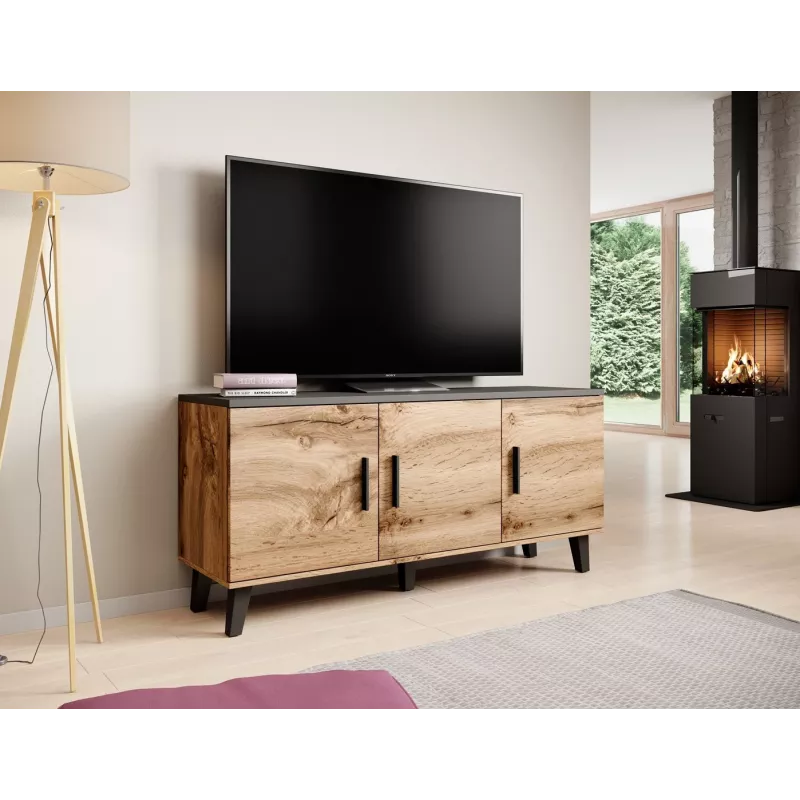 Cama sideboard LOTTA 150 3D wotan oak + mat Juoda